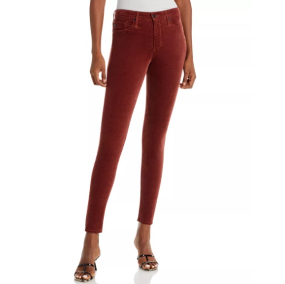 AG Adriano Goldschmied Velvet Pants 27 Sz 4 Legging Super Skinny Ankle NWT
